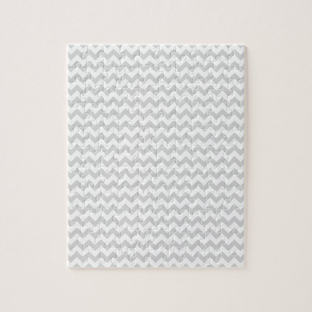 Zigzag Wide  - White and Light Grey Jigsaw Puzzle (Vertical)