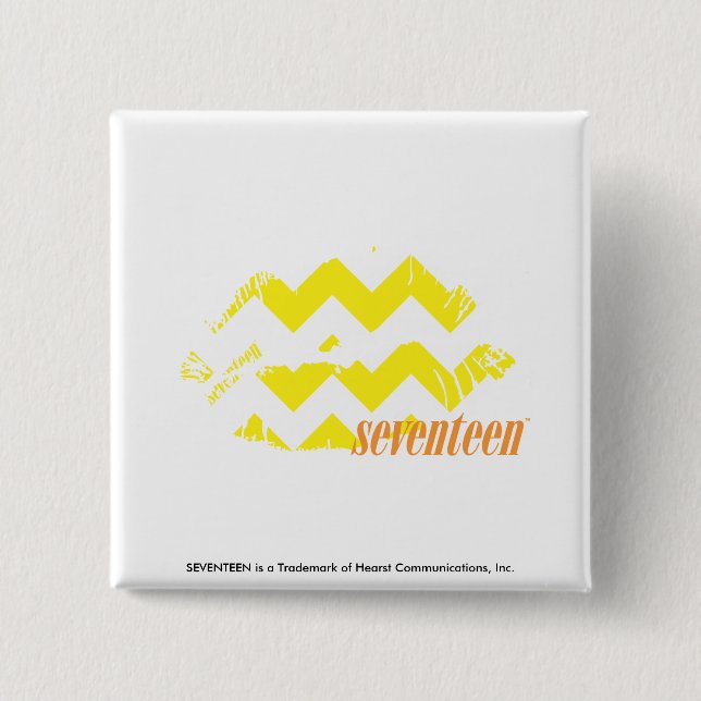 ZigZag Yellow 15 Cm Square Badge (Front)
