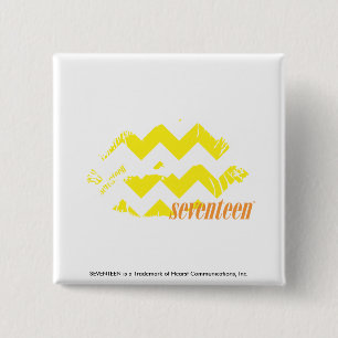 ZigZag Yellow 15 Cm Square Badge