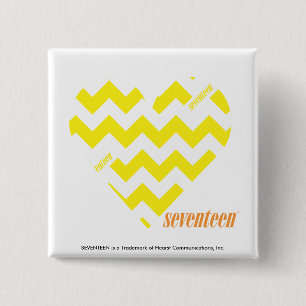 ZigZag Yellow 4 15 Cm Square Badge