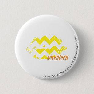 ZigZag Yellow 6 Cm Round Badge