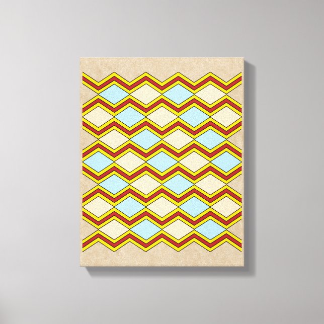 Zigzags and Diamonds Abstract Art Canvas Print (Front)
