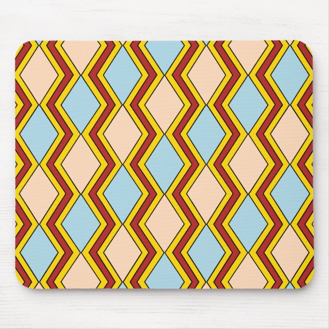 Zigzags and Diamonds Abstract Art Mouse Mat (Front)