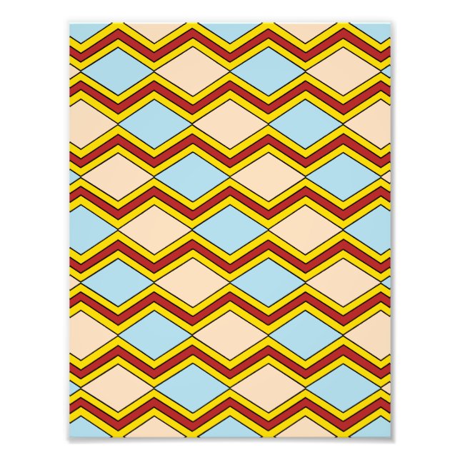 Zigzags and Diamonds Abstract Art Photo Print (Front)