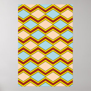 Zigzags and Diamonds Abstract Art Poster