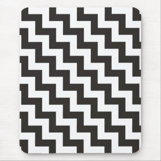 Zigzags Mousepad, Black and White Chevrons Mouse Mat