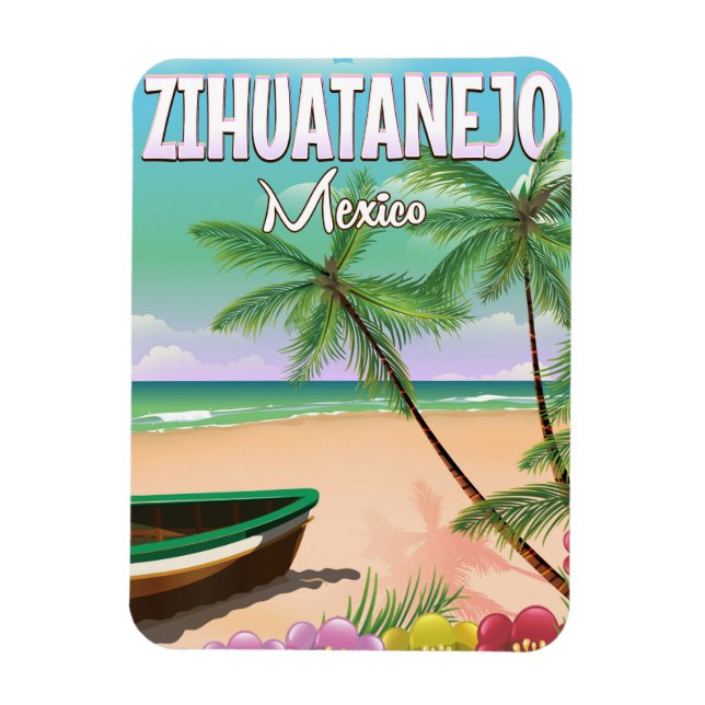 Zihuatanejo Mexican beach vacation poster Magnet (Vertical)