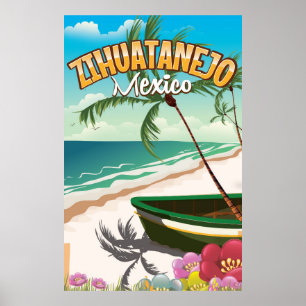 Zihuatanejo Mexican travel poster