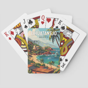 Zihuatanejo Mexico Travel Art Vintage Playing Cards