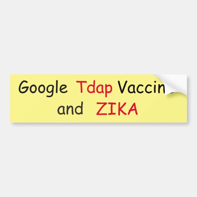 Zika Virus Bumper Sticker (Front)