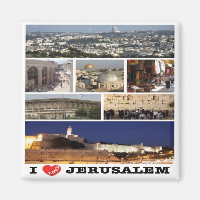 zIL003 i love JERUSALEM Israel Middle East, Fridge Magnet (Front)