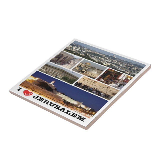 zIL003 i love JERUSALEM Israel Middle East, Tile (Side)