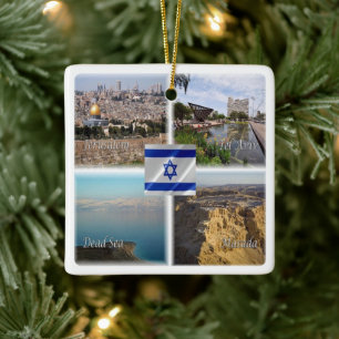 zIL006 TEL AVIV JERUSALEM, Israel, Ceramic Ornament