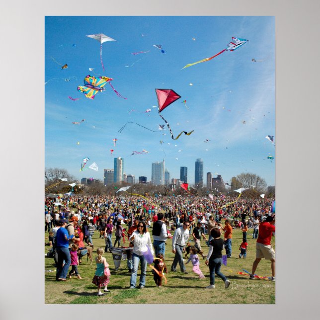 Zilker Park Kite Festival 3 - Austin Texas Poster (Front)