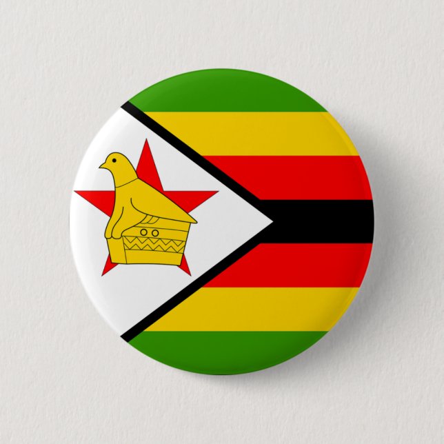 Zimbabwe 6 Cm Round Badge (Front)
