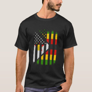 Zimbabwe and America Flag Zimbabwean American Flag T-Shirt
