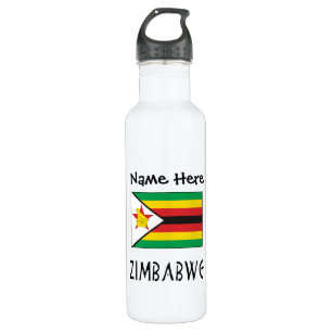 Zimbabwe and Zimbabwe Flag with Your Name Stainles 710 Ml Water Bottle