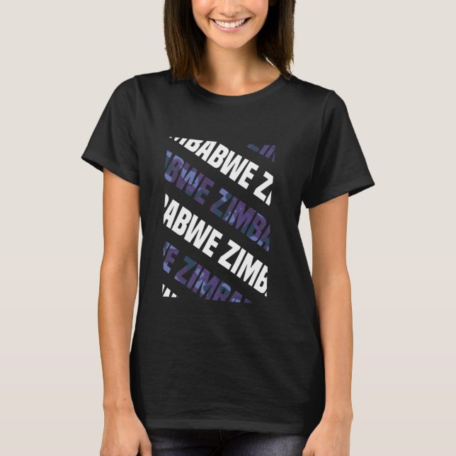 Zimbabwe Camo Pattern Purple Camouflage T-Shirt (Front)