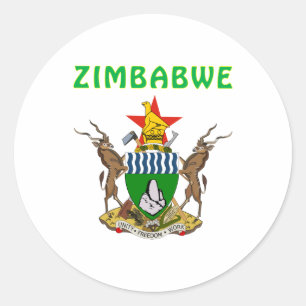 Zimbabwe Coat Of Arms Classic Round Sticker