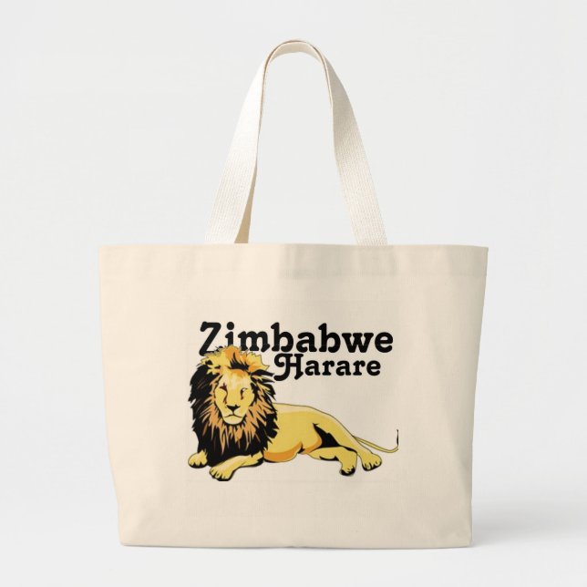 Zimbabwe Custom Large Tote Bag (Front)