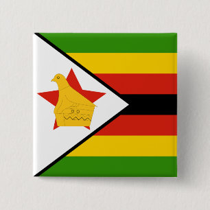 Zimbabwe Flag 15 Cm Square Badge