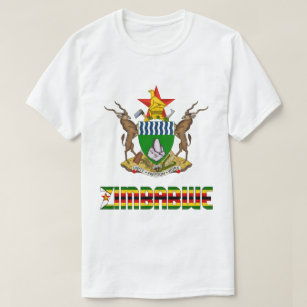 Zimbabwe Flag and Coat Of Arms Patriotic T-Shirt