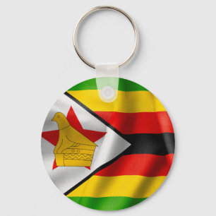 Zimbabwe Flag Basic Button Key Ring