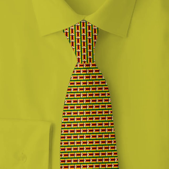 Zimbabwe Flag Brick Pattern Tie (Creator Uploaded)