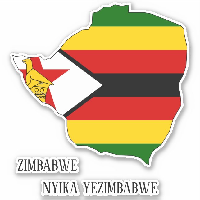 Zimbabwe Flag Charming Patriotic Map (Front)