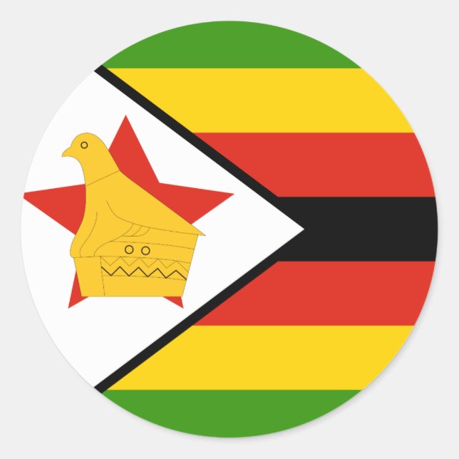 Zimbabwe Flag Classic Round Sticker (Front)