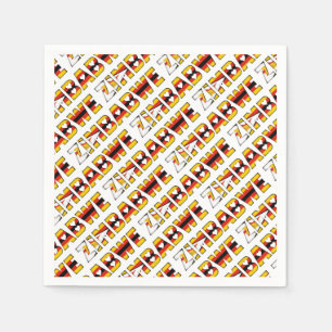 Zimbabwe Flag Colours Typography Pattern Hearts Napkin