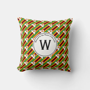 ZIMBABWE FLAG  Custom Monogram Bible Zimbabwean Cushion