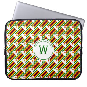 ZIMBABWE FLAG Custom Monogram Zimbabwean Laptop Laptop Sleeve