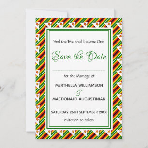 ZIMBABWE FLAG Customised Scripture Stylish Save The Date