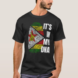 Zimbabwe Flag Dna Fingerprint Black History Month T-Shirt