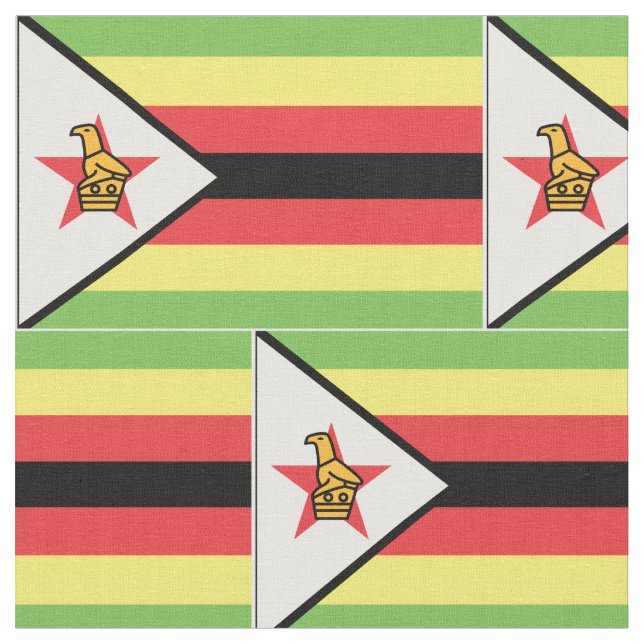 Zimbabwe Flag Fabric (Close Up)