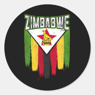 Zimbabwe Flag Gift Idea Zimbabwean Classic Round Sticker