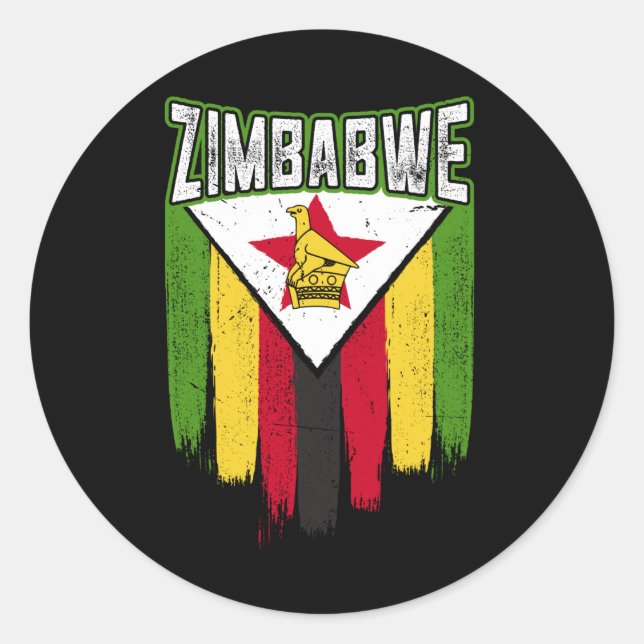 Zimbabwe Flag Gift Idea Zimbabwean Classic Round Sticker (Front)