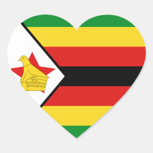 Zimbabwe Flag Heart Sticker