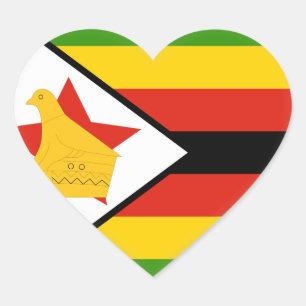 Zimbabwe Flag Heart Sticker