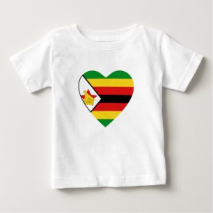 Zimbabwe Flag Heart T-Shirt