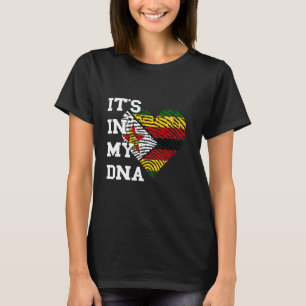 Zimbabwe Flag It's In My DNA Heart Zimbabwean Root T-Shirt