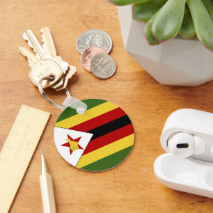 Zimbabwe flag key ring