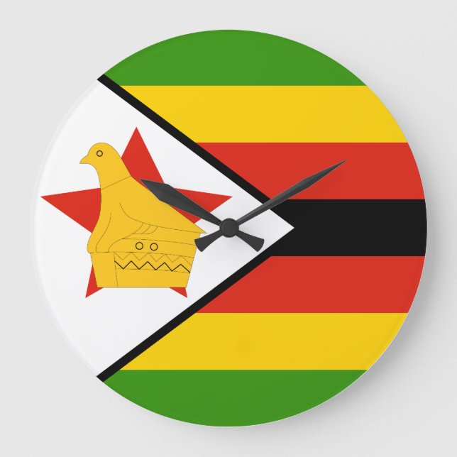 Zimbabwe Flag Large Clock (Front)