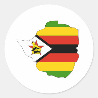 Zimbabwe flag map classic round sticker