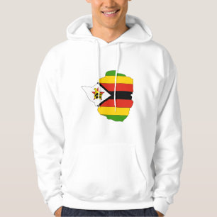 Zimbabwe flag map hoodie