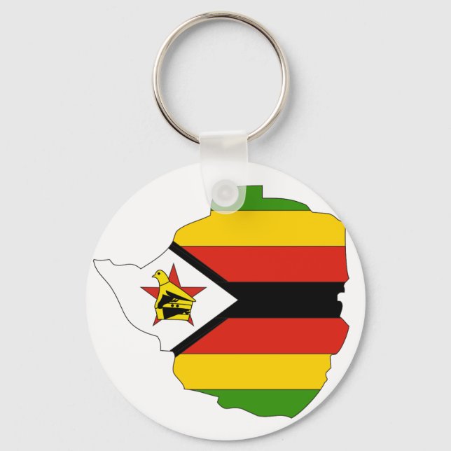 Zimbabwe flag map key ring (Front)