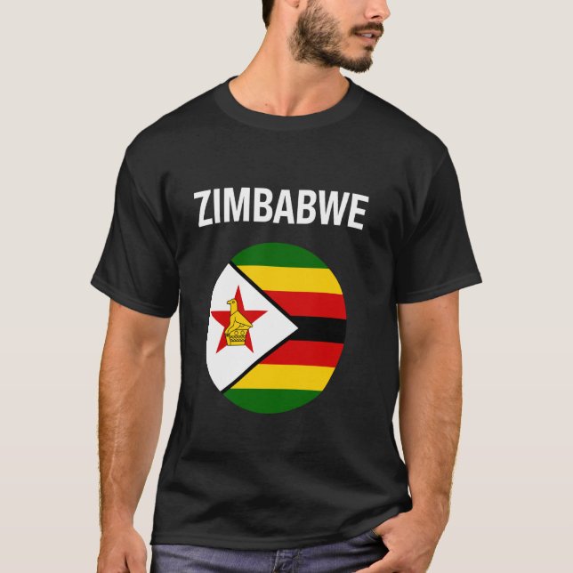 Zimbabwe Flag Modern T-Shirt (Front)