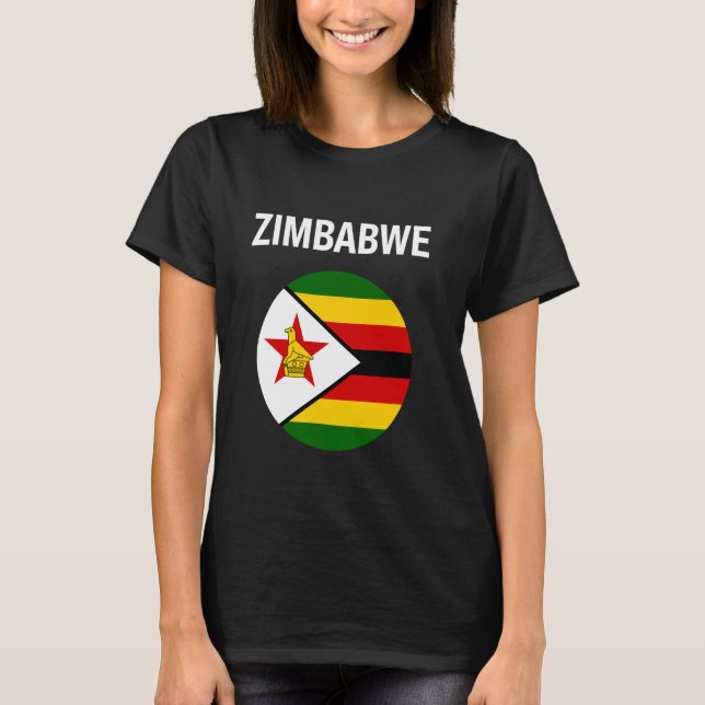 Zimbabwe Flag Modern T-Shirt (Front)