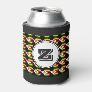ZIMBABWE Flag Monogram Patriotic Can Cooler